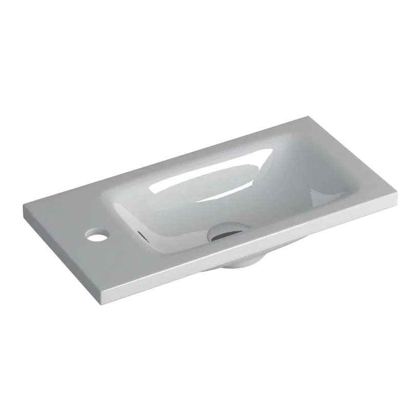 Faeber Silkstone Pearl 500mm Cloakroom Single Wall Hung Basin Gloss (requires Brackets) product image - Image 1