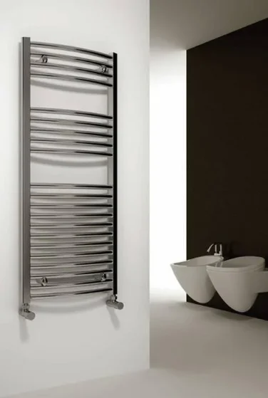 Reina Diva 400 X 800 Towel Radiator White Curved product image - Image 1