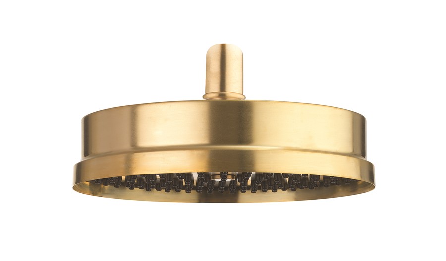 Crosswater MPRO Industrial Easy Clean Shower Head Brushed Brass Unlaquered detail view - Image 2