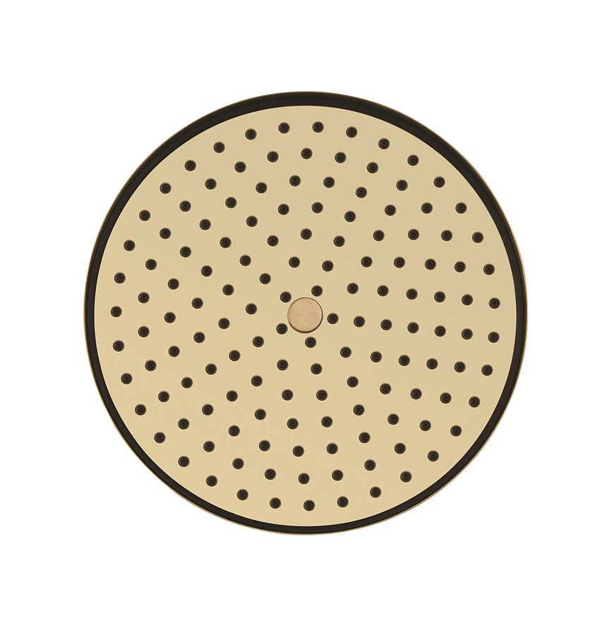 Crosswater MPRO Industrial Easy Clean Shower Head Brushed Brass Unlaquered detail view - Image 3