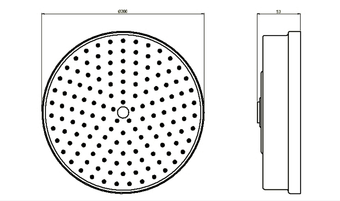 Crosswater MPRO Industrial Easy Clean Shower Head Brushed Brass Unlaquered technical drawing - Image 4