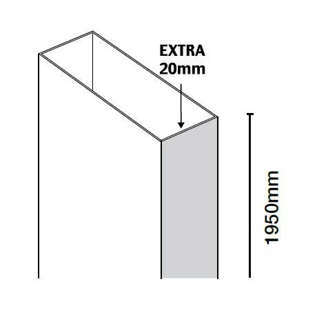 Merlyn 8 Series Frameless Bifold Extension Profile 20mm