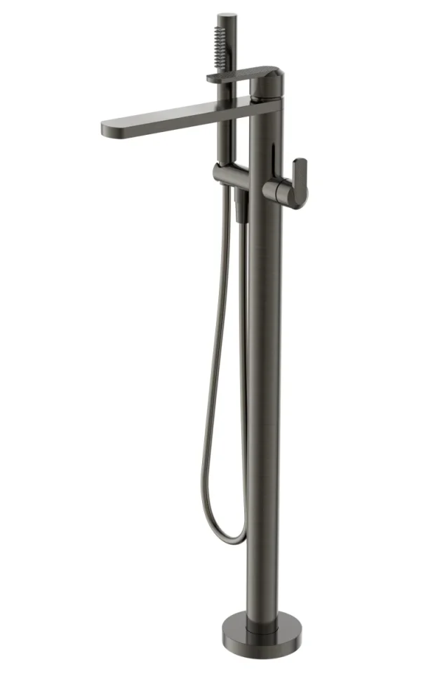 Neo Floor Standing Bath Shower Mixer Brushed Black product image - Image 1