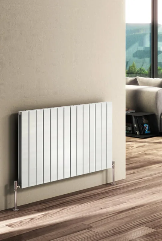 Reina Flat Vert Designer Radiator 1800 X 440 Double White detail view - Image 3