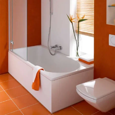 Betteocean Low-line 1600 700 Mm Foot End Right/overflow Front, White product image - Image 1