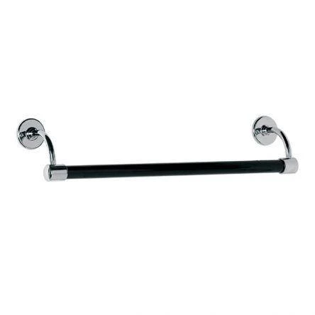 Lefroy Brooks Classic 762mm Large Bore Black Enamelled Towel Rail - Antique Gold