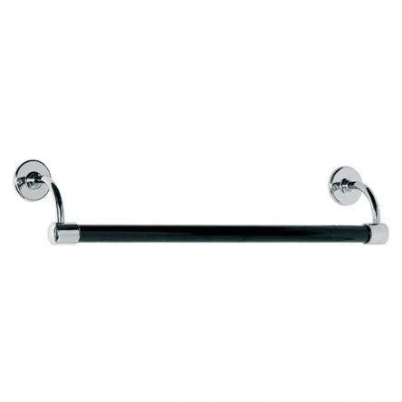 Lefroy Brooks Classic 508mm Large Bore Black Enamelled Towel Rail - Nickel