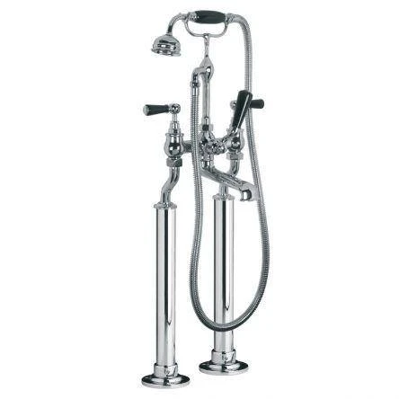 Lefroy Brooks Classic Black Lever Bsm With Standpipe Sleeves - Chrome