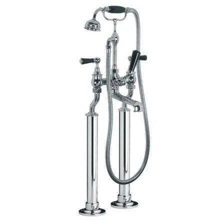 Lefroy Brooks Classic Black Lever Bsm With Standpipe Sleeves - Chrome