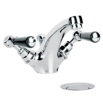 Lefroy Brooks Classic Black Lever Mono Basin Mixer With Puw - Chrome product image - Image 1