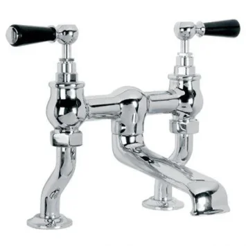 Lefroy Brooks Classic Black Lever D/m Bath Filler - Antique Gold product image - Image 1