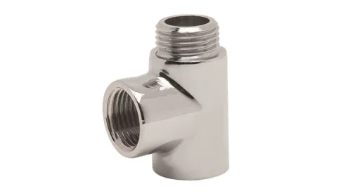 Vogue Three Point 1/2” Bsp Adaptor For Electric Element And Radiator Valve Link Conversion Tee - Chrome product image - Image 1
