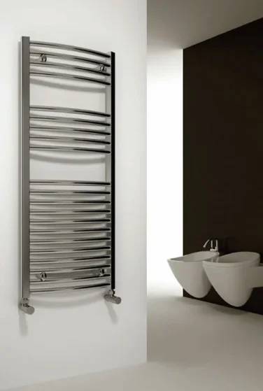 Reina Diva 600 X 1400 Towel Radiator Chrome Curved product image - Image 1