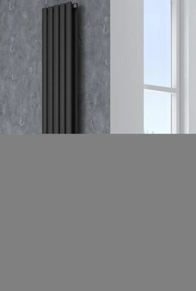 Reina Neva Designer Radiator - 1800 X 413 Double White detail view - Image 2