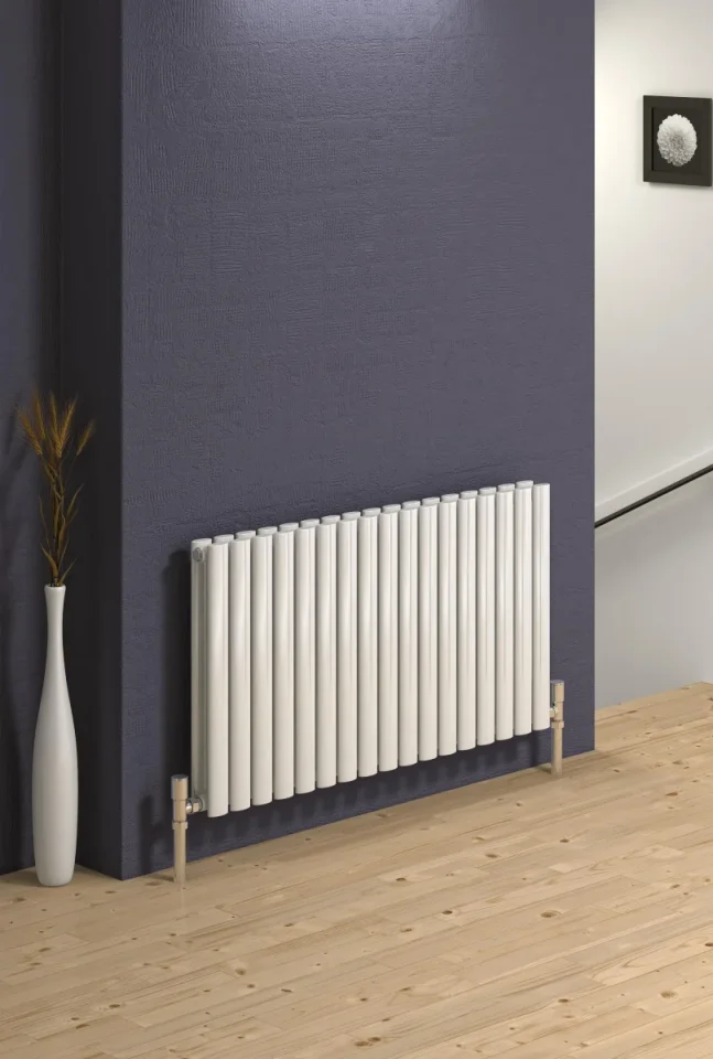 Reina Neva Designer Radiator - 550 X 413 Double White detail view - Image 2