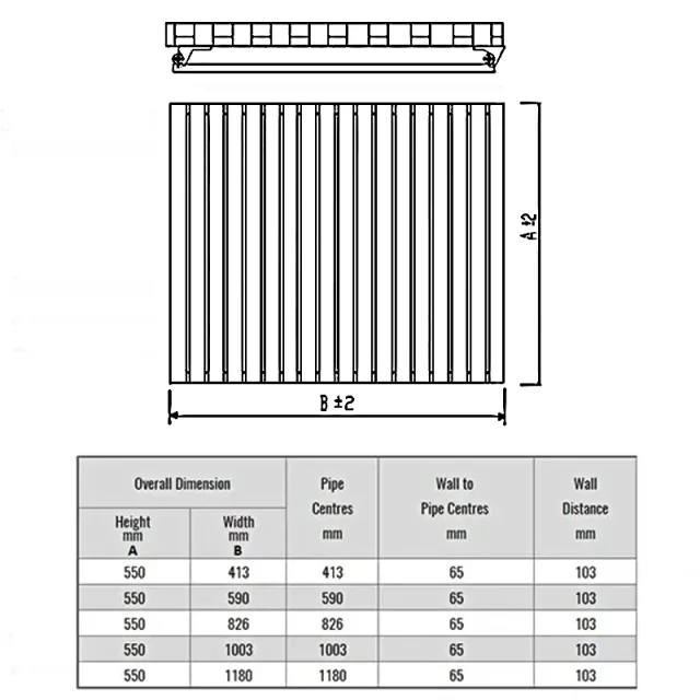 Reina Neva Designer Radiator - 550 X 413 Double White detail view - Image 3