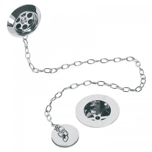 Lefroy Brooks Classic Stowaway Bath Waste & Overflow, Plug & Chain - Chrome