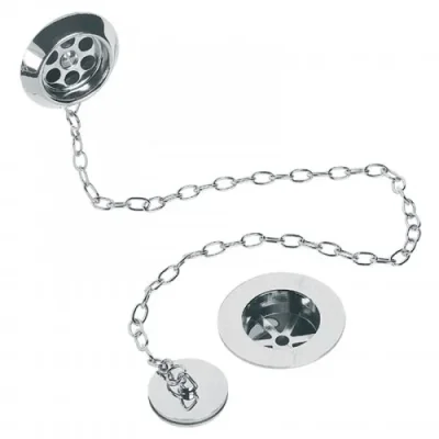 Lefroy Brooks Classic Stowaway Bath Waste & Overflow, Plug & Chain - Chrome product image - Image 1