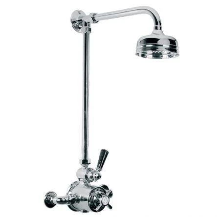 Lefroy Brooks Godolphin Black Lev Exp Dual Valve, Riser & 5" Rose - Chrome