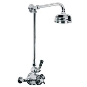 Lefroy Brooks Godolphin Black Lev Exp Dual Valve, Riser & 5" Rose - Chrome