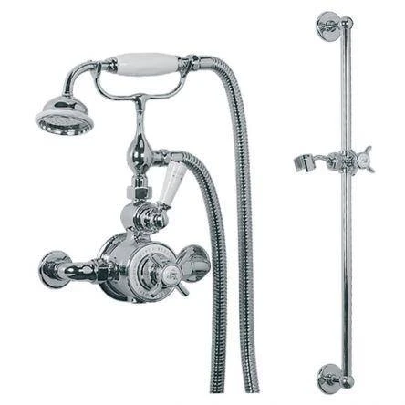 Lefroy Brooks Godolphin Exp Dual Thermo Valve With Slide Rail Kit - Antique Gold