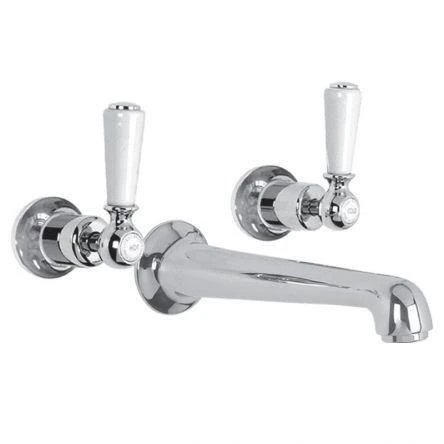 Lefroy Brooks Classic White Lever Conc 3h Basin Mixer - Chrome