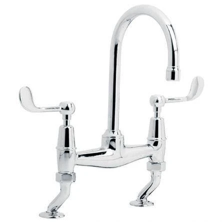 Lefroy Brooks Connaught Lever D/m Basin Bridge Mixer - Nickel