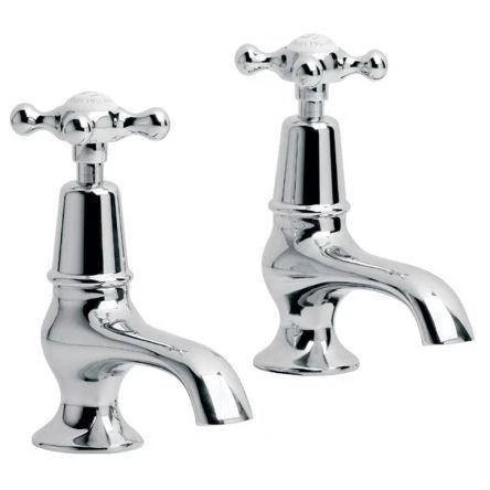 Lefroy Brooks Connaught Basin Pillar Taps - Antique Gold