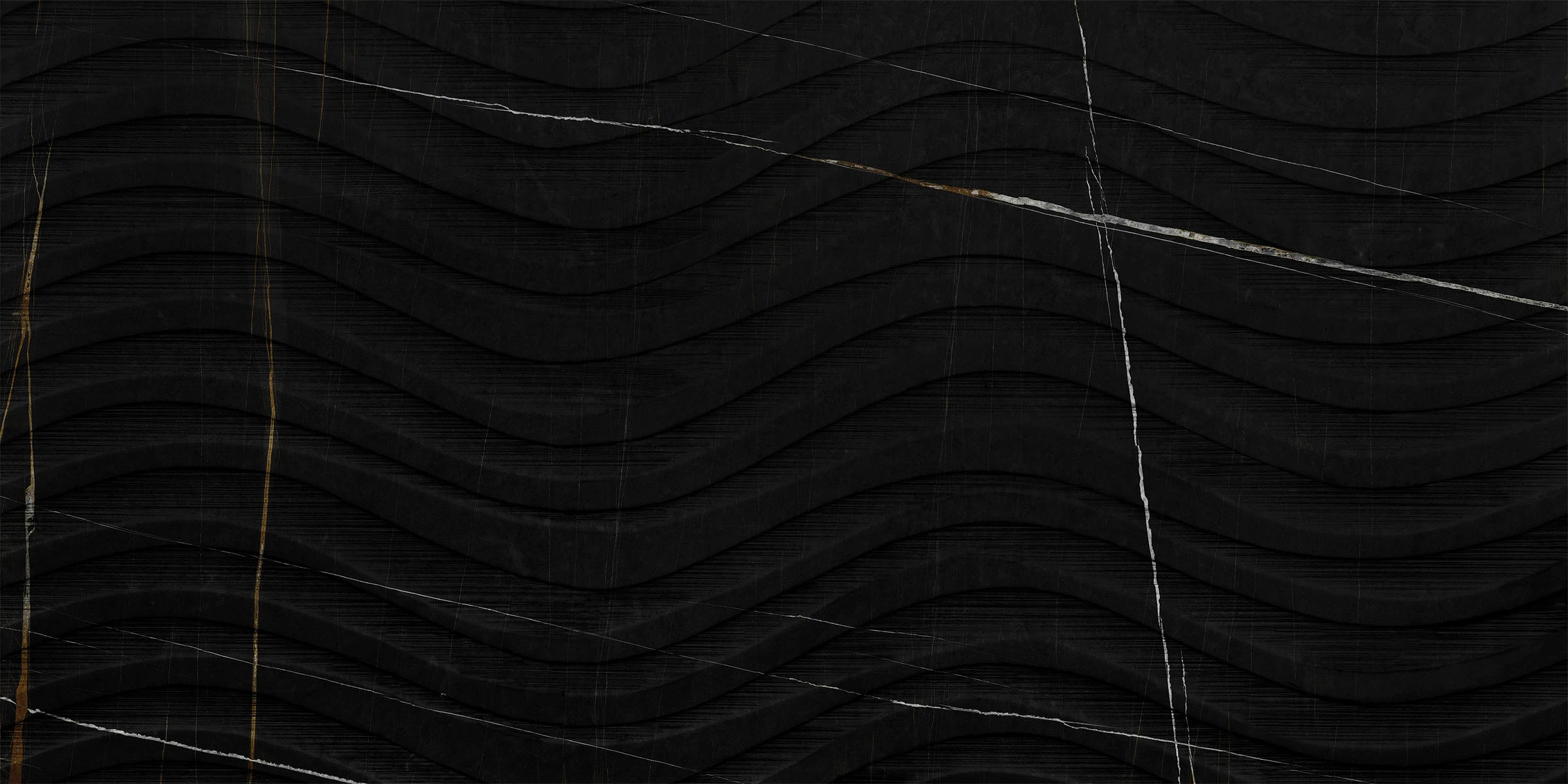 European Tiles Marmo SAHARA NOIR ONDA 120 X 60 Rectified Matte Tile