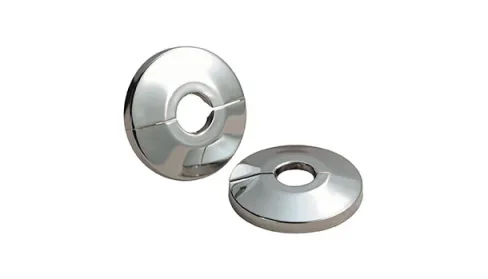 Vogue Round 15mm Internal Diameter Hinged Cover Plates Chrome product image - Image 1