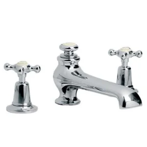 Lefroy Brooks Connaught D/m 3h Basin Mixer With Puw - Antique Gold