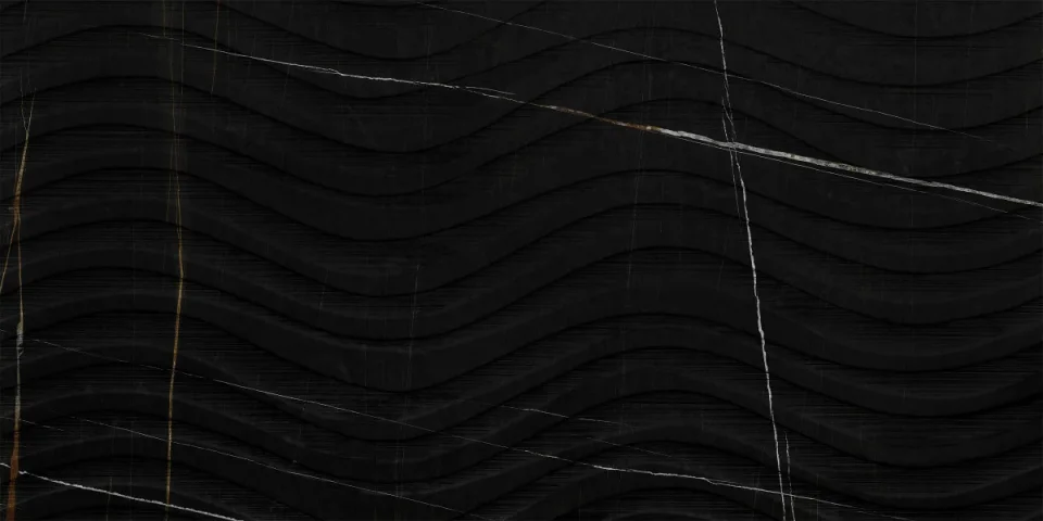 European Tiles Marmo SAHARA NOIR ONDA 120 X 60 Rectified Matte Tile detail view - Image 4