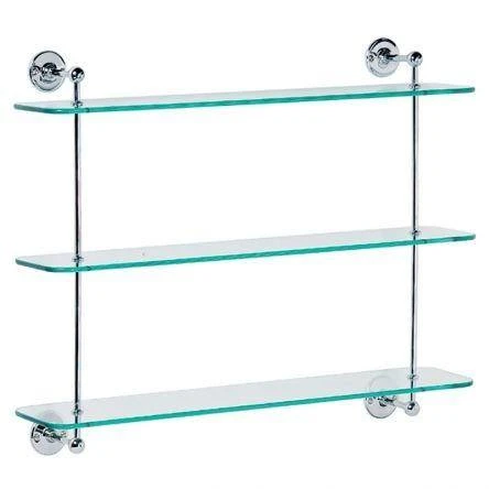 Lefroy Brooks Classic 3 Tier Glass Shelf - Antique Gold
