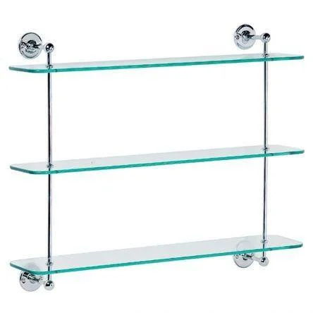 Lefroy Brooks Classic 3 Tier Glass Shelf - Antique Gold
