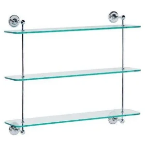 Lefroy Brooks Classic 3 Tier Glass Shelf - Antique Gold