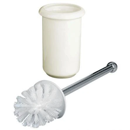 Lefroy Brooks Classic Toilet Brush & Ceramic Holder - Nickel