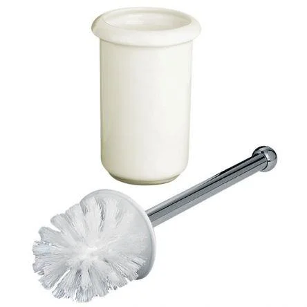 Lefroy Brooks Classic Toilet Brush & Ceramic Holder - Nickel