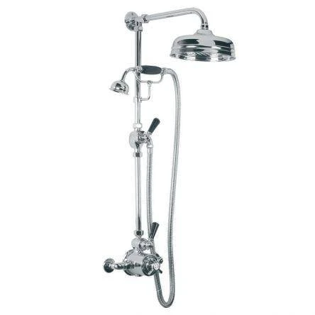 Lefroy Brooks Godolphin Black Lever Exp Dual Valve, Kit & 8" Rose - Nickel