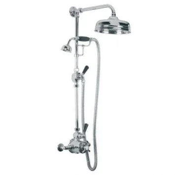 Lefroy Brooks Godolphin Black Lever Exp Dual Valve, Kit & 8" Rose - Nickel product image - Image 1