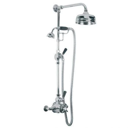 Lefroy Brooks Godolphin Black Lev Exp Dual Valve, Kit & 5" Rose - Nickel
