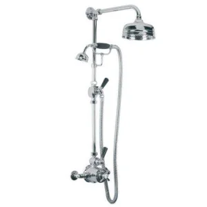 Lefroy Brooks Godolphin Black Lev Exp Dual Valve, Kit & 5" Rose - Nickel