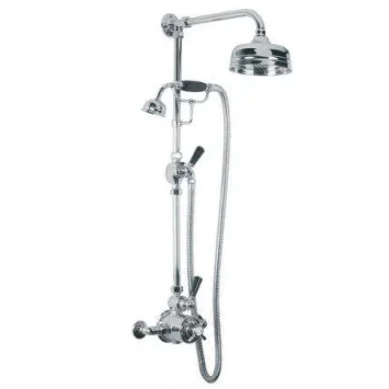Lefroy Brooks Godolphin Black Lev Exp Dual Valve, Kit & 5" Rose - Nickel product image - Image 1