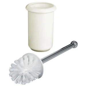 Lefroy Brooks Classic Toilet Brush & Ceramic Holder - Antique Gold