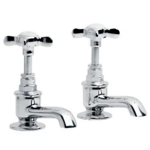 Lefroy Brooks Classic Pair Of Basin Pillar Taps - Nickel