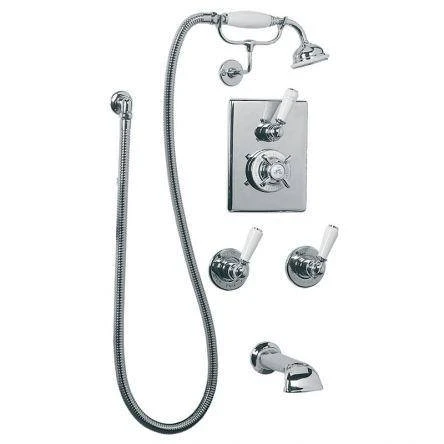 Lefroy Brooks Godolphin Conc Thermo Valve With Bath Filler & Kit - Nickel