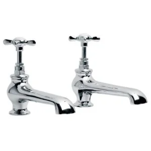 Lefroy Brooks Classic Extra Long Pair Of Bath Pillar Taps - Chrome