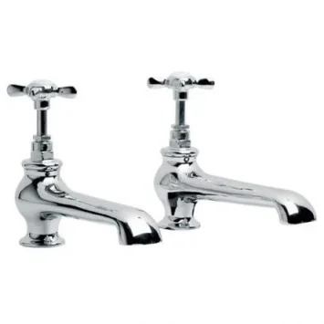 Lefroy Brooks Classic Extra Long Pair Of Bath Pillar Taps - Chrome product image - Image 1