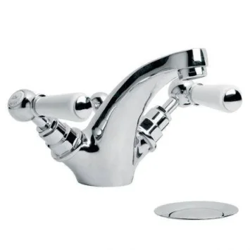Lefroy Brooks Classic White Lever Mono Basin Mixer With Puw - Nickel product image - Image 1