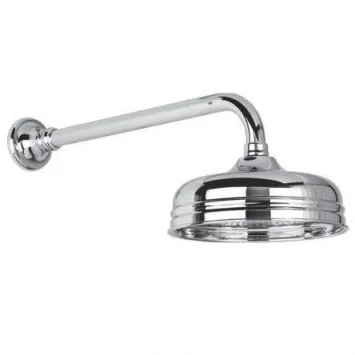 Lefroy Brooks La Chapelle 400mm Shower Arm & 8" Rose - Chrome product image - Image 1