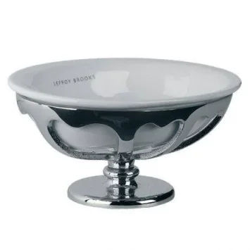 Lefroy Brooks Classic Free Standing China Soap Dish & Holder - Nickel product image - Image 1